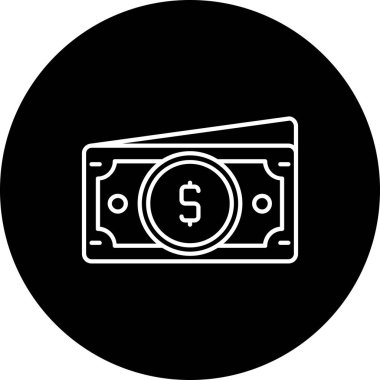 Dolar çizgisi ters vektör simgesi çizimi