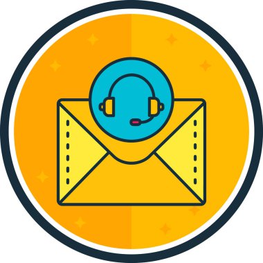 Mesaj var. Web simgesi basit illüstrasyon