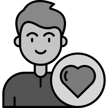 Kalp elinde bir adamla, aşk konsepti