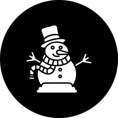 kardan adam simgesi, daire arkaplan ile siyah vektör illüstrasyonu