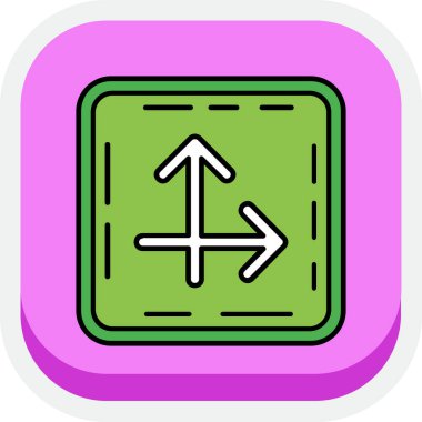 ok yönü doldurulmuş ana hatlar biçimi simgesi