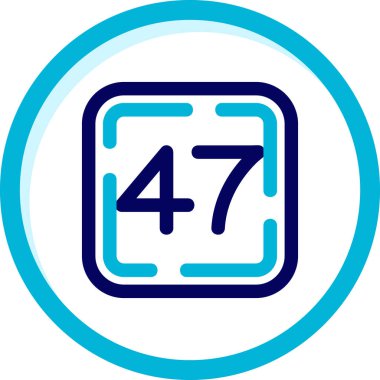 Beyaz arkaplandaki mavi simgenin vektör çizimi