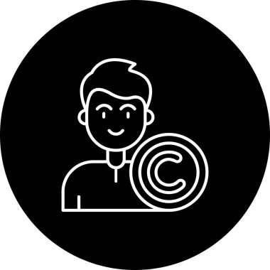 Çember simgesi olan bir adamın vektör çizimi