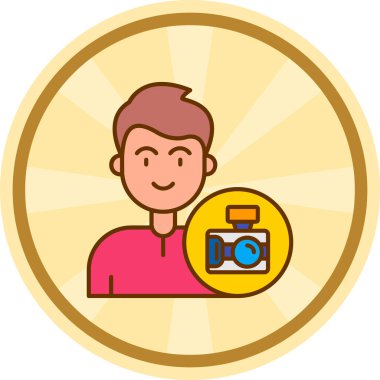 fotoğrafçı simge vektör çizim