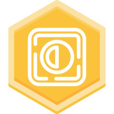 Sarı ve beyaz bir ikonun vektör illüstrasyonu