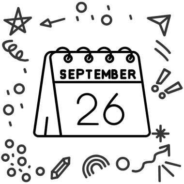 Çizgi roman tarzında Eylül takvimi