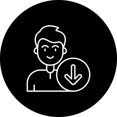 Bir kişi simgesinin vektör illüstrasyonu