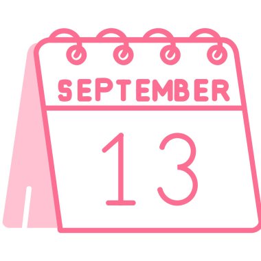 13 Ağustosta izole edilmiş bir takvimin çizimi.