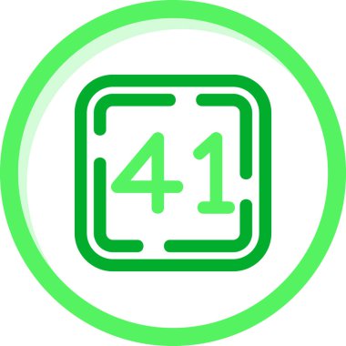 44 servis yuvarlanmış simge. Bu yeşil yuvarlak daire, eko yeşil eko yeşil ve gri arkaplan içindeki semboldür..