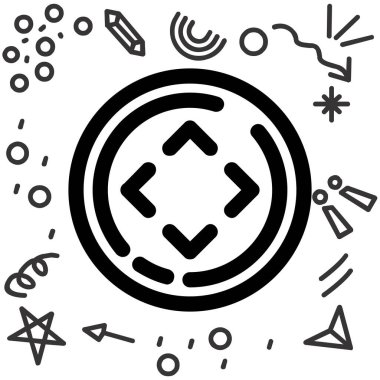 Sihirli değnek simgesi ana hat biçiminde