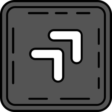 ok sol yön simgesi ana hat biçiminde