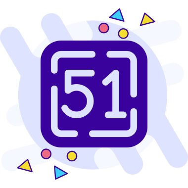 Beyaz arkaplanda 5. satır simgesi izole edildi. Doğum günün kutlu olsun. 15. günün kutlu olsun. Renkli taslak konsepti. vektör