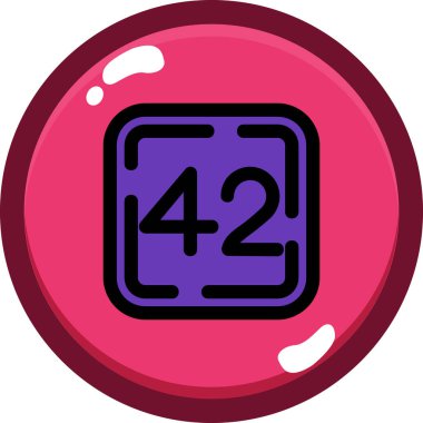 Kırk iki doldurulmuş karikatür düğmeli vektör simgesi çizimi