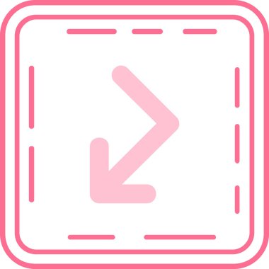 Ok sağ vektör simgesi bir çerçeve içinde