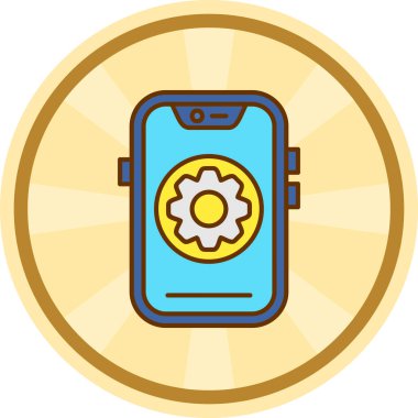 cep telefonu simgesi, basit vektör illüstrasyonu