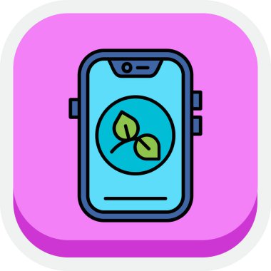 Çemberde bir yaprak ile akıllı telefon