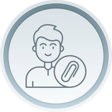 Yuvarlak daire simgesi olan adam, vektör illüstrasyonu