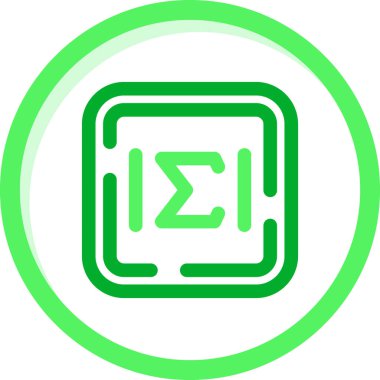 Çemberin yeşil ve beyaz simgesinin vektör illüstrasyonu