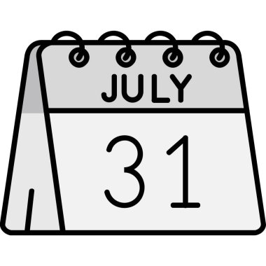 Tarih 24 Temmuz simgesine sahip takvim, satır biçimi