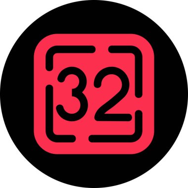 24 saat kabartma simgesi, düz tasarım biçimi