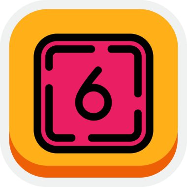 Beyaz arkaplanda altı numaralı vektör illüstrasyon tasarımı