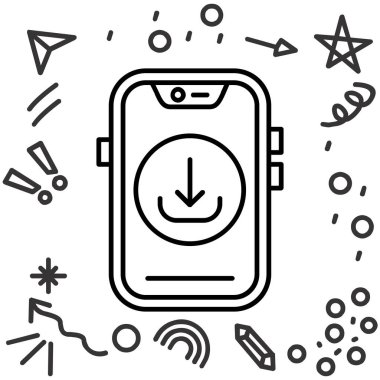 Mobil saat simgesi ana hat biçiminde