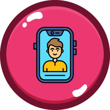 Akıllı telefon vektör illüstrasyon tasarımının fotoğrafını çeken adam