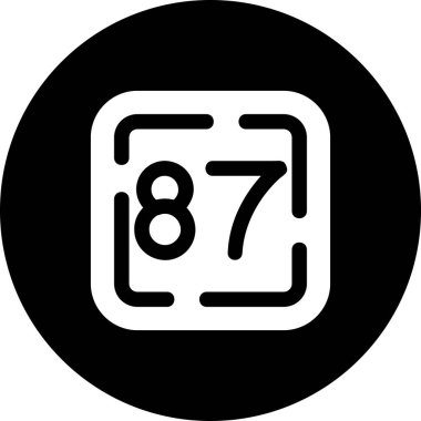 Vektör illüstrasyonu, 9 numara 7 simgesi