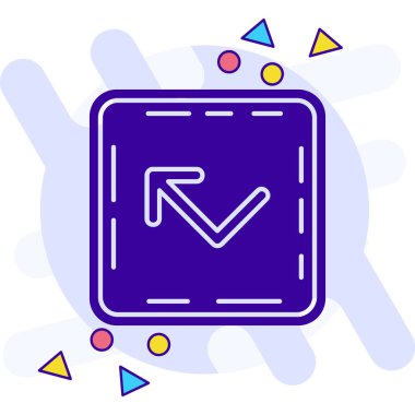 beyaz arkaplanda izole edilmiş renkli ok simgesi. Yön, ok başı. Navigasyon işaretçisi işareti. Değişken rastgele dinamik şekiller. vektör.