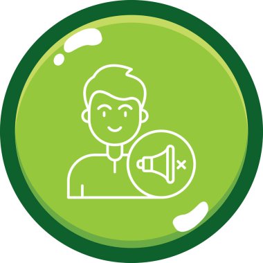 Bir megafon vektör ikonu tasarımına sahip bir adam