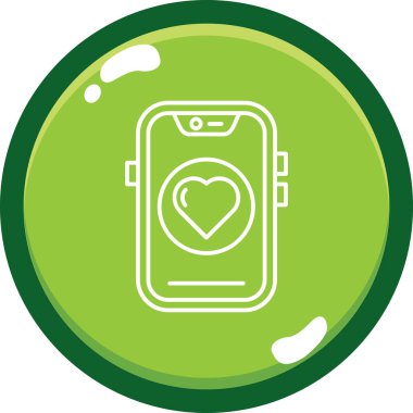 Kalp atış hızı vektör çizimine sahip akıllı telefon