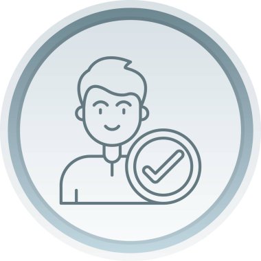 Mavi daireli bir adamın vektör çizimi