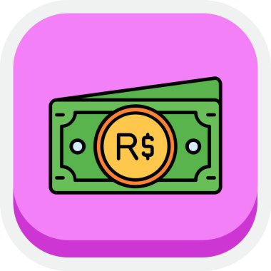 para vektörü renk çizgisi simgesi