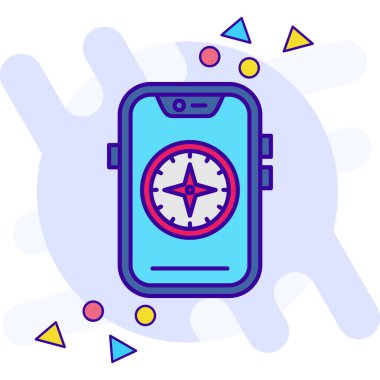 akıllı telefon vektör simgesi tasarımlı pusula