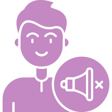 Megafonlu bir adamın vektör çizimi