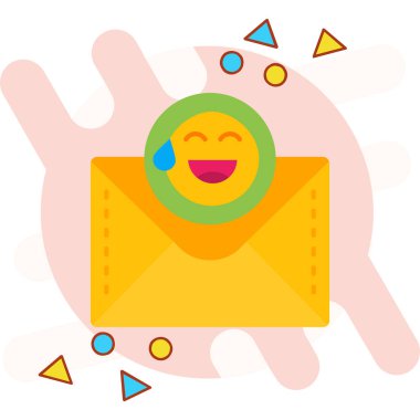 Mektup vektör illüstrasyonlu mutlu gülümseme mektubu