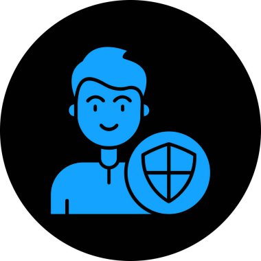 Mavi ceketli, siyah maskeli bir kadının vektör çizimi