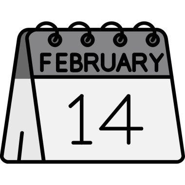 11 Şubat simge vektörlü takvim.