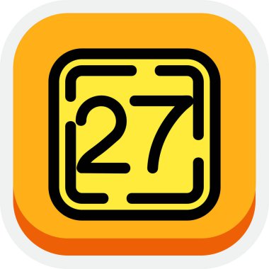 277 numara simgesi, 27 numara simgesi beyaz arkaplanda izole edildi