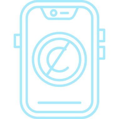 cep telefonu simgesi. ince daire mavi dış hat tasarım vektör çizimi