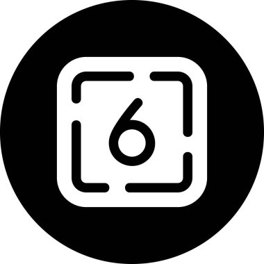 6 numaralı sembol, vektör illüstrasyonu beyaz arkaplanda izole edildi