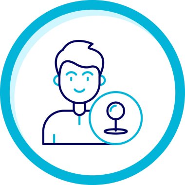 insan simgesi vektör illüstrasyonlu mikrofon