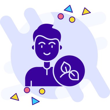 Bebek ikonu vektör illüstrasyonlu bir adam