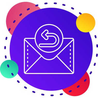 Renk çizgisi Zarf simgesi beyaz arkaplanda izole edildi. E- posta mektup sembolü. Kademeli rastgele dinamik şekiller. Vektör İllüstrasyonu