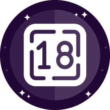 Moda biçimi arka planında 18 numaralı simge