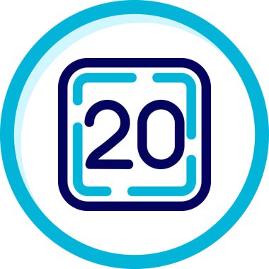 22 numaralı simge, vektör, beyaz arkaplanda