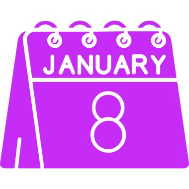 7 Ocak takvim simgesi tasarım vektörü illüstrasyonu