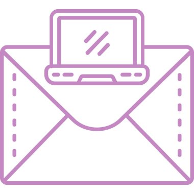 dizüstü bilgisayar posta simgesi, vektör illüstrasyonu