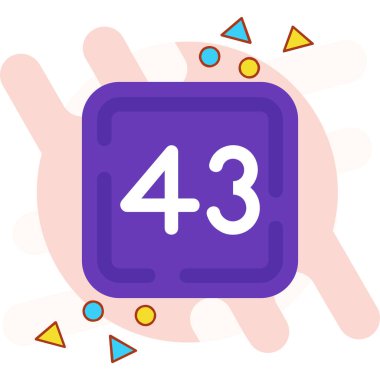 4 numaralı simge, vektör illüstrasyonu