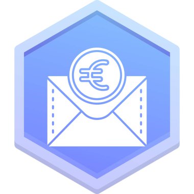 Harf simgesi içeren zarf, izometrik biçim